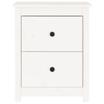 ZNTS Bedside Cabinet White 50x35x61.5 cm Solid Wood Pine 813681