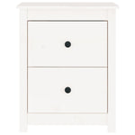 Bedside Cabinet White 50x35x61.5 cm Solid Wood Pine 813681