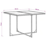 5 Piece Garden Dining Set with Cushions Grey Poly Rattan 3211436