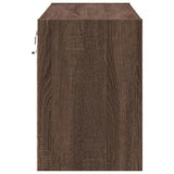 TV Wall Cabinet with LED Lights Brown Oak 80x31x45 cm 852291