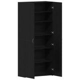 Shoe Cabinet with Door Black 80 x 35.5 x 180 cm Engineered wood 3333845