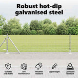 Fence Post with Concrete Base 26 pcs Silver Powder-Coated Steel 3350253