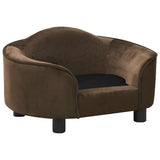 Dog Sofa Brown Plush, solid pine wood, foam 67 x 47 x 36 cm 171085