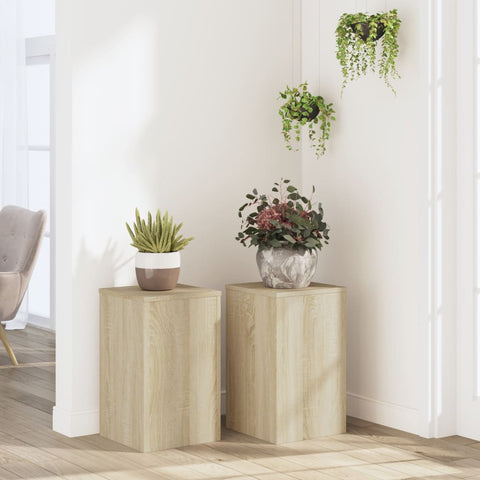 ZNTS Plant Stands 2 pcs Sonoma Oak 30x30x50 cm Engineered wood 852917