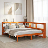 Bookcase Bed without Mattress Wax Brown 160x200 cm Solid Wood Pine 3324313