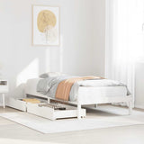 Bed Frame without Mattress White 75x190 cm Small Single Solid Wood Pine 3301421