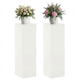 Plant Stand 2 pcs White 30 x 30 x 100 cm Steel 8012505