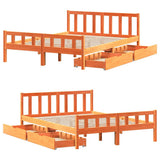Bed Frame without Mattress Wax Brown 160x200 cm Solid Wood Pine 3301592