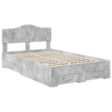 Bed Frame Concrete Grey 120 x 200 cm Engineered Wood 3413214