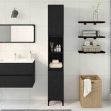Bathroom Cabinet Black Oak 30 x 30 x 190 cm Engineered Wood 862806