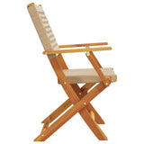 Folding Chairs 4 pcs Beige Poly Rattan and Solid Wood 3214562