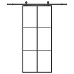Sliding Door with Hardware Set Black 90x205 cm ESG Glass 3375785