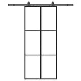 Sliding Door with Hardware Set Black 90x205 cm ESG Glass 3375785