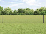 Welded Wire Fence with Post 100 x 0.6 m PVC-Coated Steel Grey 3336655
