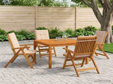 5-Piece Garden Dining Set 5 pcs Natural Solid Acacia Wood 3434616