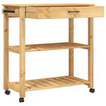 ZNTS Kitchen Trolley MONZA 84x40x90 cm Solid Wood Pine 376100