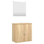 ZNTS 2 Piece Bathroom Furniture Set Oak Engineered Wood 242560