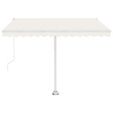 Freestanding Manual Retractable Awning 350x250 cm Cream 3069517