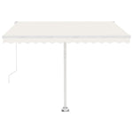 ZNTS Freestanding Manual Retractable Awning 350x250 cm Cream 3069517
