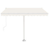 ZNTS Freestanding Manual Retractable Awning 350x250 cm Cream 3069517