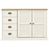 Sideboard with Drawers VIGO 113x40x75 cm White Solid Wood Pine 353188