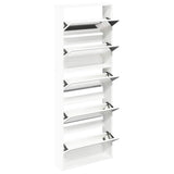 Shoe Cabinet 5-Layer Mirror White 63x17x169,5 cm 273938
