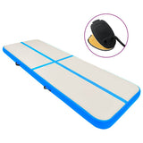 Inflatable Gymnastics Mat with Pump 800x100x20 cm PVC Blue 92692