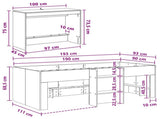 Kids'High Bed Frame with Desk Old wood 90 x 190 cm 3423476