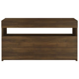 TV Cabinet with LED Lights Brown Oak 75x35x40 cm 815127