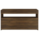 ZNTS TV Cabinet with LED Lights Brown Oak 75x35x40 cm 815127