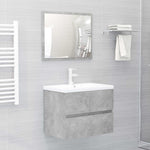 ZNTS 2 Piece Bathroom Furniture Set Concrete Grey Engineered Wood 804876