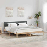 Bed frame Brown and dark grey 200 x 200 cm Solid pine wood 3394329