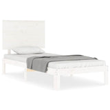 Bed Frame without Mattress White Single Solid Wood Pine 3193627