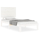 Bed Frame without Mattress White Single Solid Wood Pine 3193627