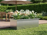 Garden Planter with LED Silver 30 x 80 x 30 cm Galvanised Steel 8008108