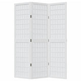 Room Divider 3 Panels White Solid Wood Paulownia 358781