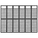 6-Panel Room Divider/Trellis Solid Fir Wood Black 242.5x180 cm 316485