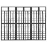 6-Panel Room Divider/Trellis Solid Fir Wood Black 242.5x180 cm 316485