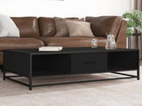 Coffee Table Black 100x57x35 cm Engineered Wood and Metal 848759