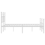 Metal Bed Frame without Mattress with Footboard White 183x213cm 374411