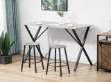 120 cm Rectangular Bar Table for 4 People, Modern Kitchen Table with Wood Effect Tabletop, Steel T3398P341423