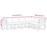 6 Piece Garden Sofa Set with Cushions White Solid Wood Pine 3217026