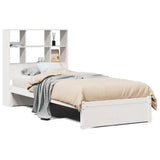 Bookcase Bed without Mattress White 90x200cm Solid Wood Pine 3322388