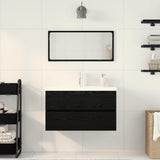 Bathroom Furniture Set 3 pcs Black Oak Engineered Wood 3334352