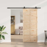 Sliding Door Natural 90 x 208 cm Solid Pine Wood 3445642