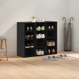 Shoe Cabinet Black Oak 77.5 x 30 x 67 cm Engineered Wood 875214