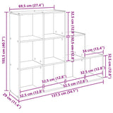 Room Divider Bookcase Black Oak 137.5 x 29 x 103.5 cm 886273
