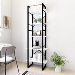 5-Tier Book Cabinet White 60x30x175 cm Engineered Wood 3081978