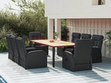 Garden Dining Set Black PE rattan 9-Piece Set Garden Dining Set 3157647