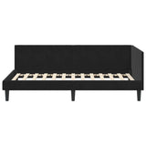 Corner Bed Frame with Headboard Black 100 cm x 200 cm Velvet 42016363